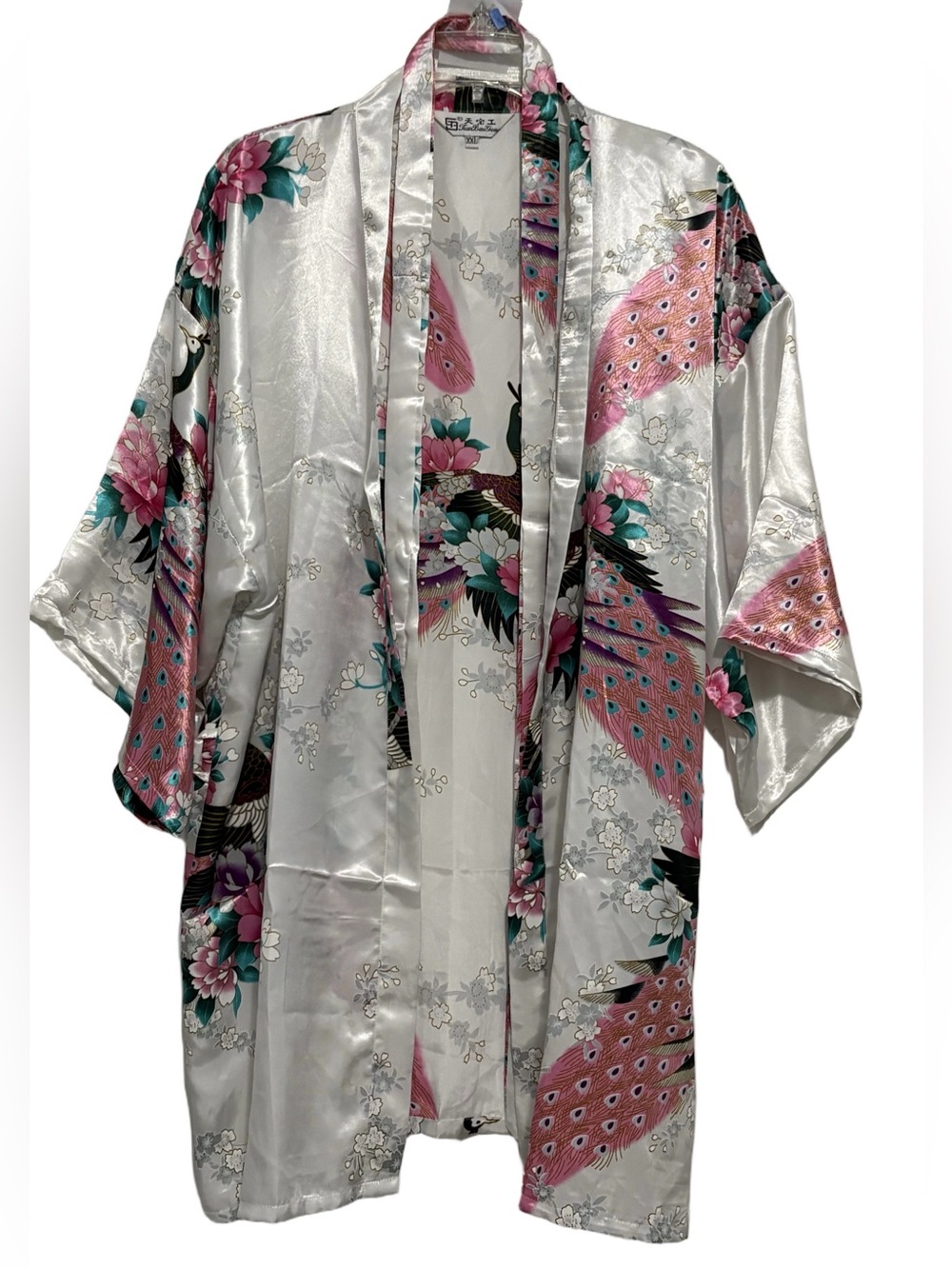 Silky Peacock Floral Robe - Picture 2 of 5